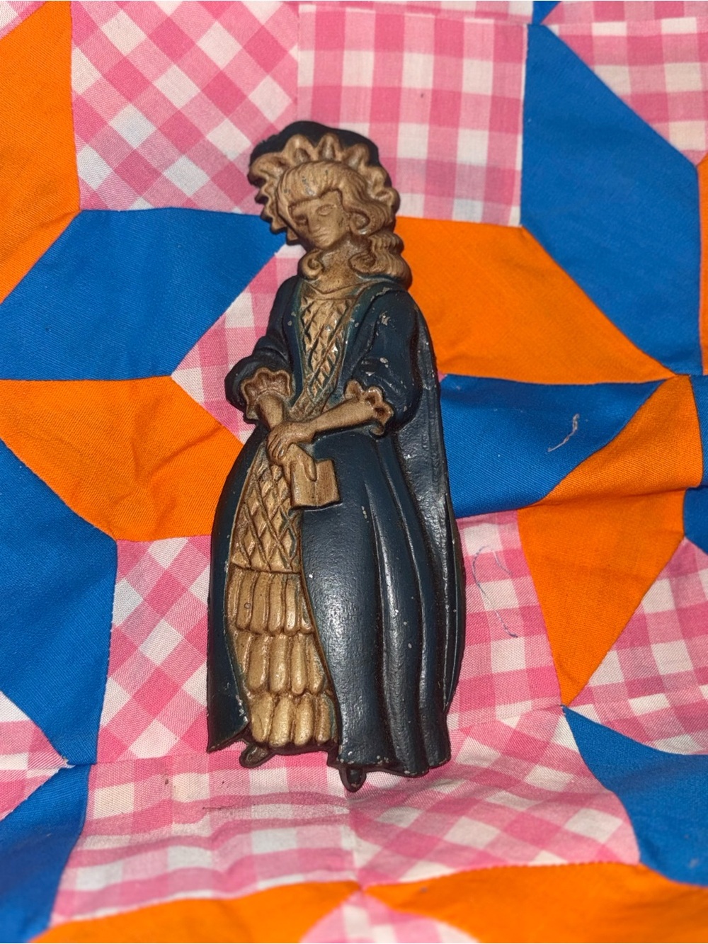 Sexton Cast Metal Colonial Lady wall plaque